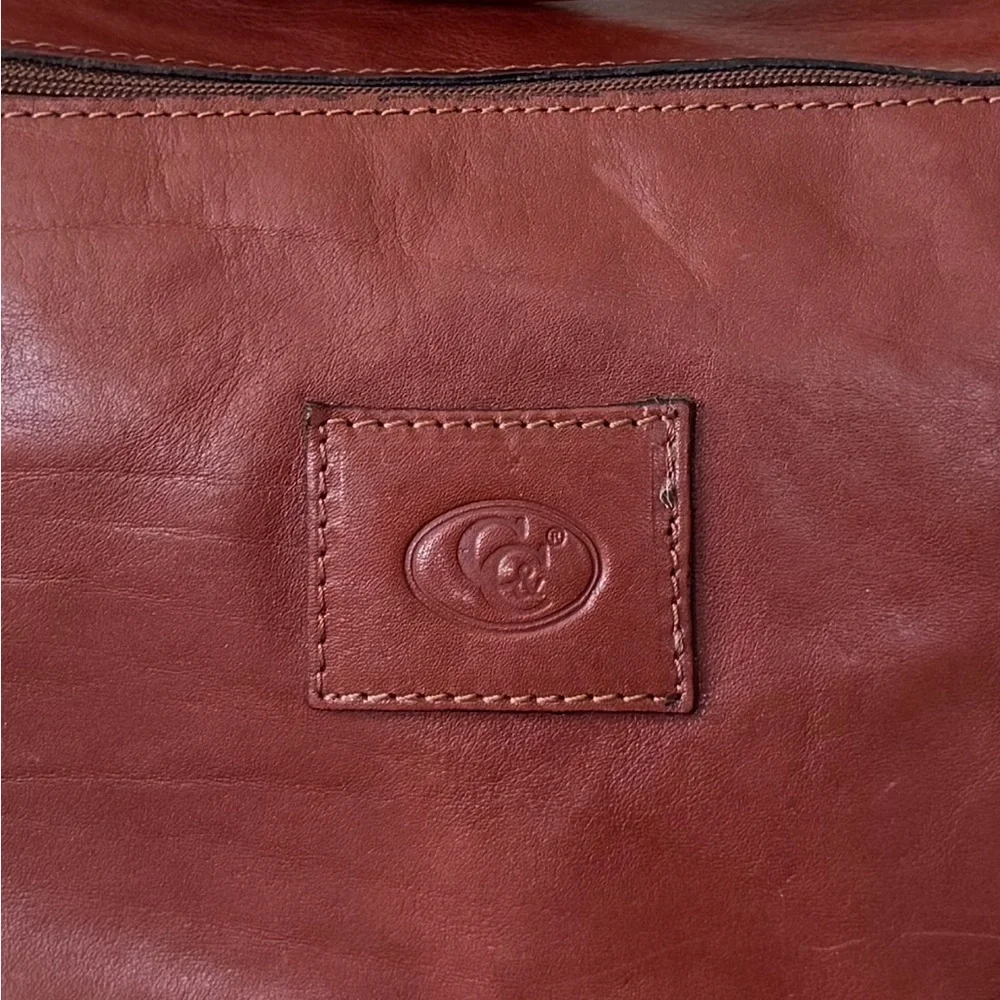 C&C vintage made in Italy brown leather weekender duffel bag unisex‎ men women